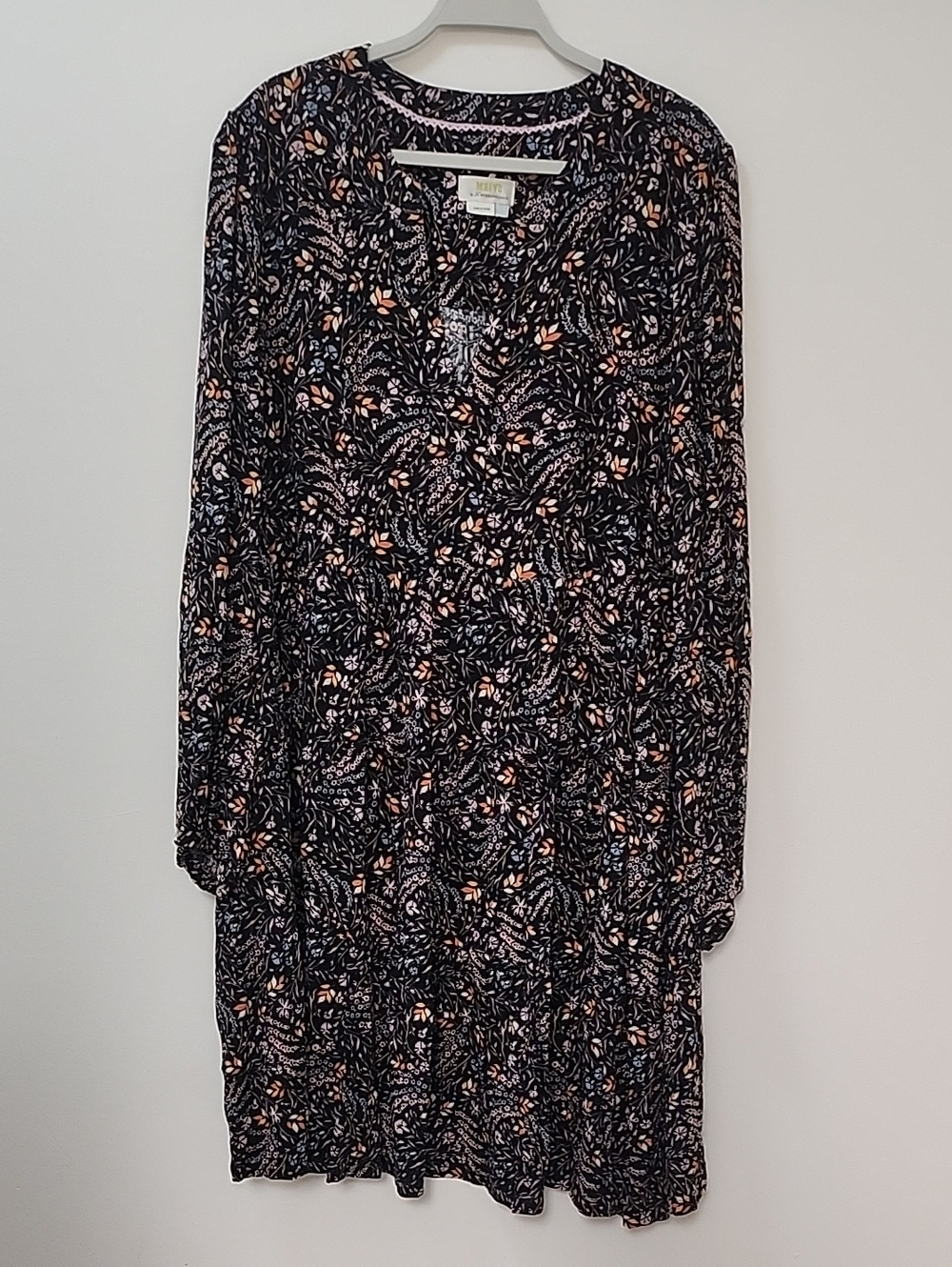 Maeve Anthropologie Black Floral Mini Dress Tiered Ruffle Womens Boho Western 2X - Picture 3 of 16